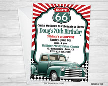 Load image into Gallery viewer, 158 | Route 66 Chevy Truck Party Invitation &amp; Thank You Card