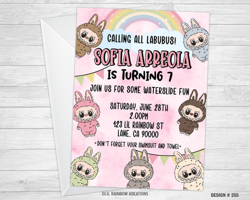 255 | Labubu Party Invitation & Thank You Card
