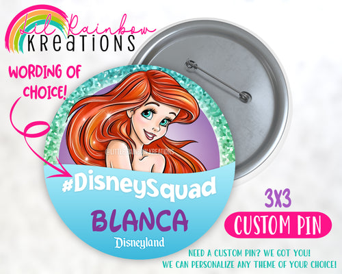 Princess Ariel | Birthday Pin Button