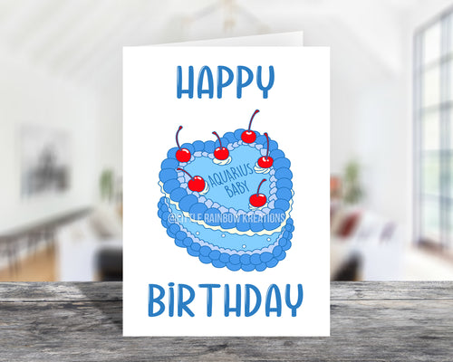 Zodiac Aquarius Baby | Birthday Card