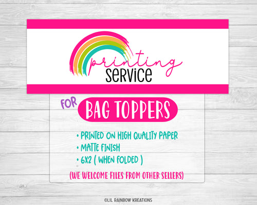 Printed Bag Toppers | Printing Service
