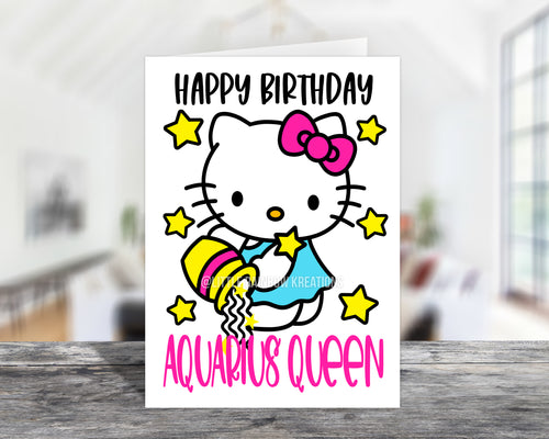 Hello Kitty Aquarius Queen | Birthday Card