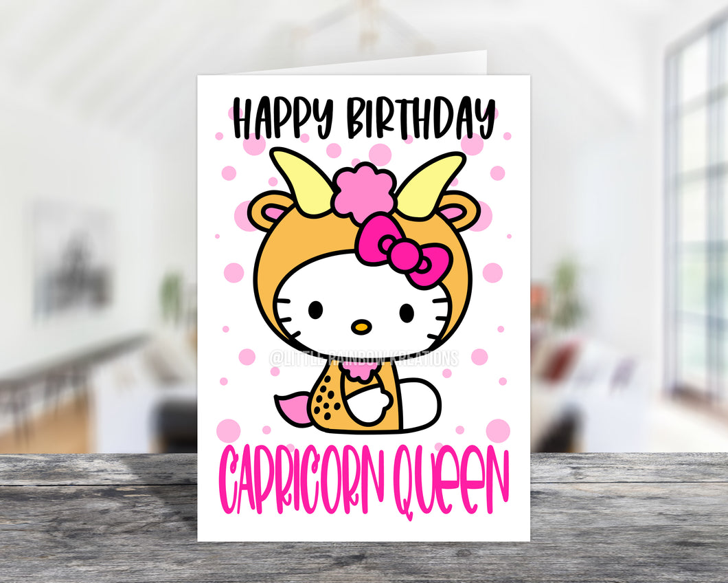 Hello Kitty Capricorn Queen | Birthday Card