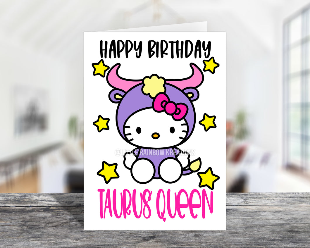 Hello Kitty Taurus Queen | Birthday Card