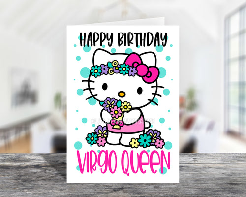 Hello Kitty Virgo Queen | Birthday Card