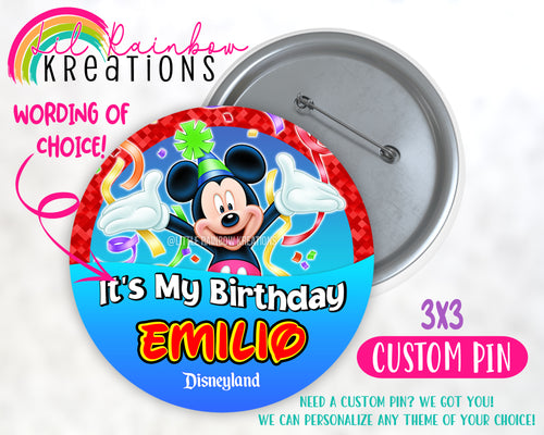 Mickey Mouse 3 | Birthday Pin Button