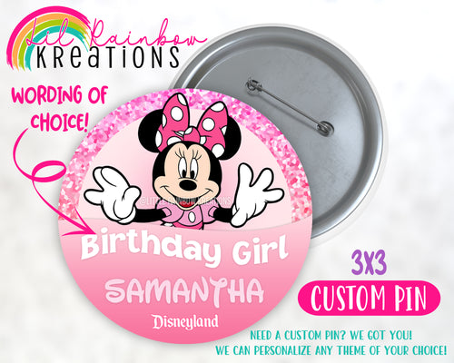 Minnie Mouse | Birthday Pin Button