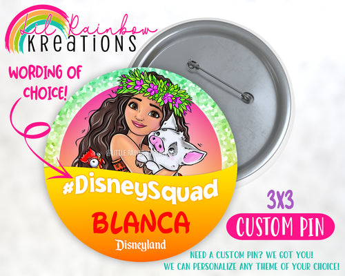 Princess Moana | Birthday Pin Button