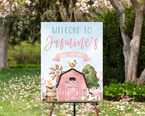 PSIGN-138 | Pink Farm Party Sign
