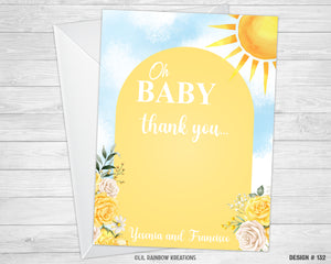 132 | Sunshine Baby Shower Invitation & Thank You Card