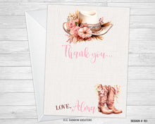 Load image into Gallery viewer, 151 | Chic Cowgirl Party Invitation &amp; Thank You Card