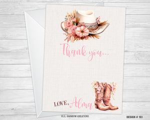 151 | Chic Cowgirl Party Invitation & Thank You Card