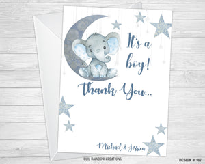 167 | Baby Elephant Baby Shower Invitation & Thank You Card