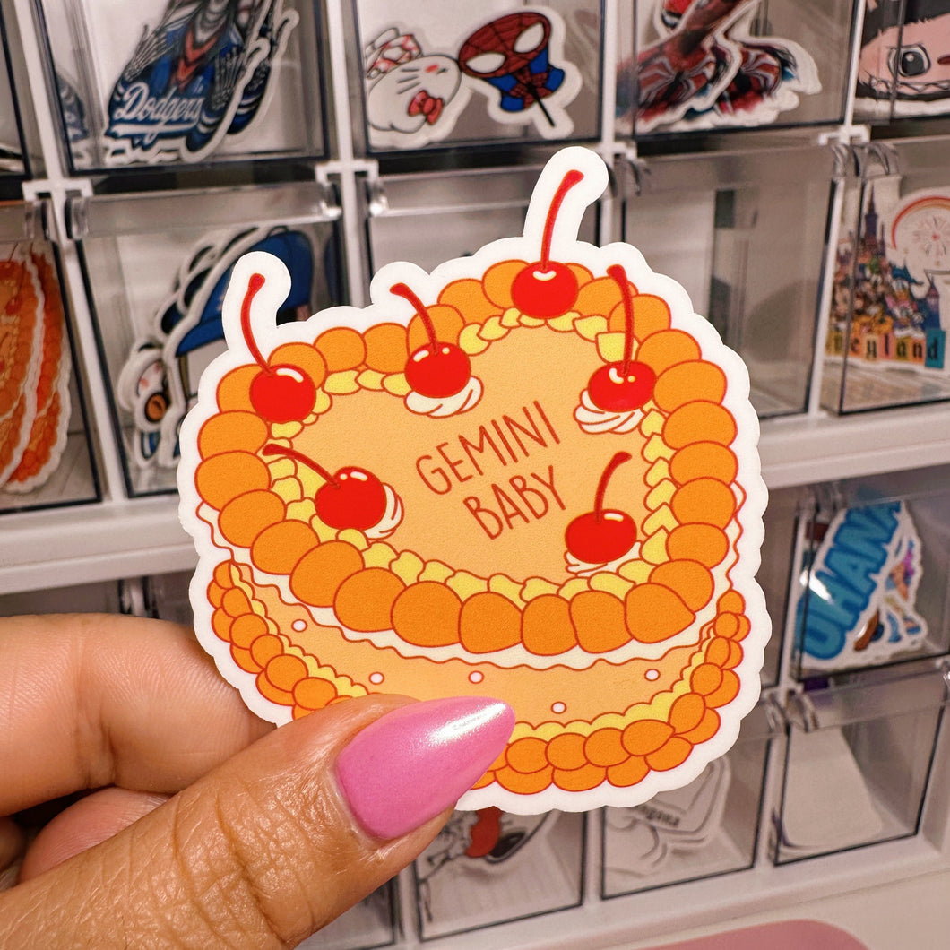 Zodiac Gemini Baby Cake | Sticker
