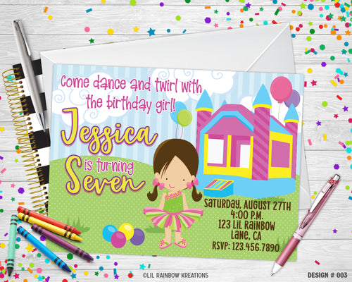 003 | Bounce House Party Invitation & Thank You Card
