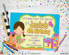 Load image into Gallery viewer, 005 | Bounce House Party Invitation &amp; Thank You Card