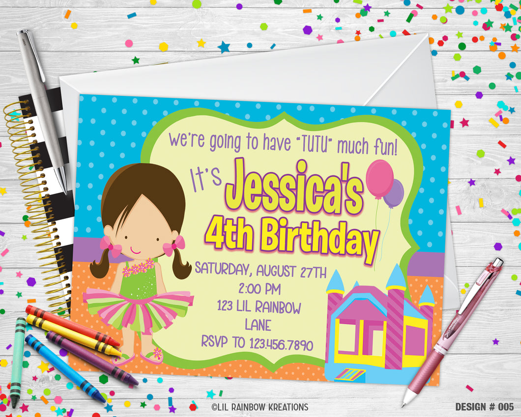 005 | Bounce House Party Invitation & Thank You Card