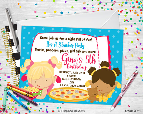 011 | Sleepover Party Invitation & Thank You Card