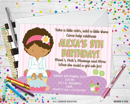 016 | Spa Party Invitation & Thank You Card