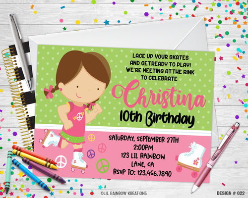 022 | Skates Party Invitation & Thank You Card