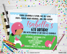 Load image into Gallery viewer, 029 | Softball Party Invitation &amp; Thank You Card