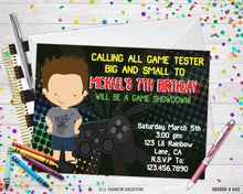 Load image into Gallery viewer, 042 | Gamer Party Invitation &amp; Thank You Card