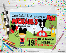 Load image into Gallery viewer, 055 | Mickey Mouse Clubhouse Party Invitation &amp; Thank You Card