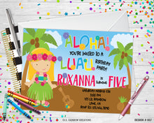 Load image into Gallery viewer, 057 | Luau Party Invitation &amp; Thank You Card