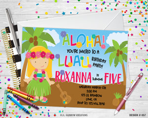 057 | Luau Party Invitation & Thank You Card