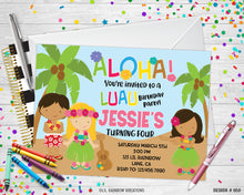 Load image into Gallery viewer, 058 | Luau Party Invitation &amp; Thank You Card