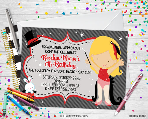 060 | Magic Party Invitation & Thank You Card