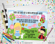 Load image into Gallery viewer, 065 | Alice In Wonderland Party Invitation &amp; Thank You Card