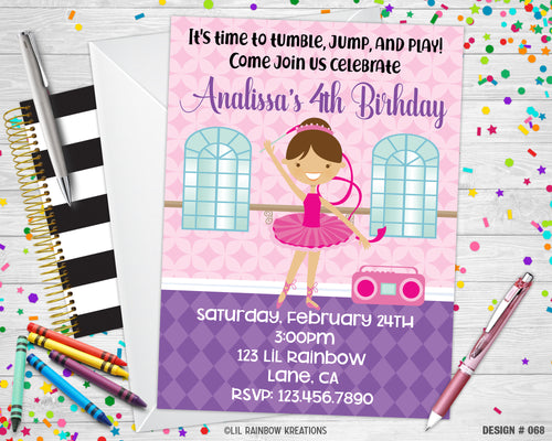 068 | Ballerina Party Invitation & Thank You Card