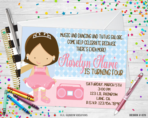 070 | Ballerina Party Invitation & Thank You Card