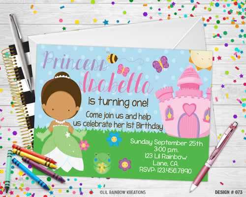 073 | The Princess & The Frog Party Invitation & Thank You Card