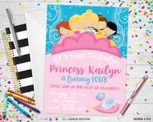 Load image into Gallery viewer, 074 | Princess Party Invitation &amp; Thank You Card