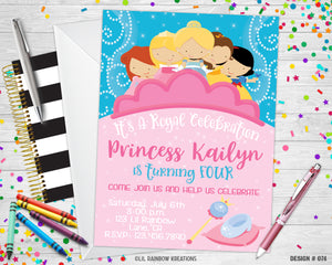 074 | Princess Party Invitation & Thank You Card