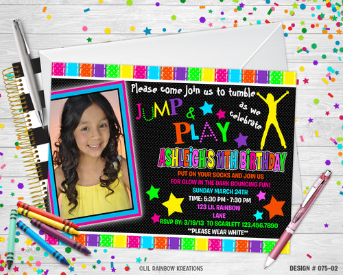 075-2 | Glow Party Invitation & Thank You Card