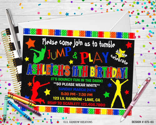 075-3 | Glow Party Invitation & Thank You Card