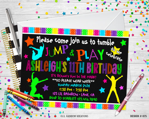 075 | Glow Party Invitation & Thank You Card
