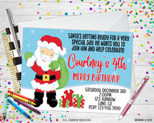 076 | Oh Santa Baby Party Invitation & Thank You Card