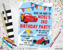 Load image into Gallery viewer, 080 | Cars Party Invitation &amp; Thank You Card