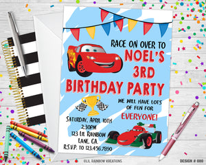 080 | Cars Party Invitation & Thank You Card