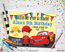 Load image into Gallery viewer, 082 | Cars Party Invitation &amp; Thank You Card