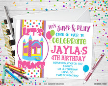 Load image into Gallery viewer, 088 | Bounce House Party Invitation &amp; Thank You Card