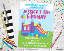 Load image into Gallery viewer, 090 | Bounce House Party Invitation &amp; Thank You Card