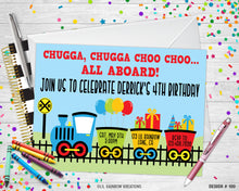 Load image into Gallery viewer, 100 | Choo Choo Train Party Invitation &amp; Thank You Card