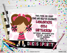 Load image into Gallery viewer, 102 | Cheerleader Party Invitation &amp; Thank You Card