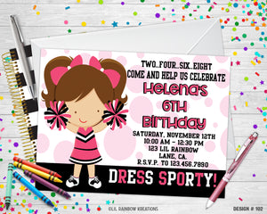 102 | Cheerleader Party Invitation & Thank You Card