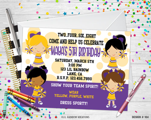 104 | Cheerleader Party Invitation & Thank You Card